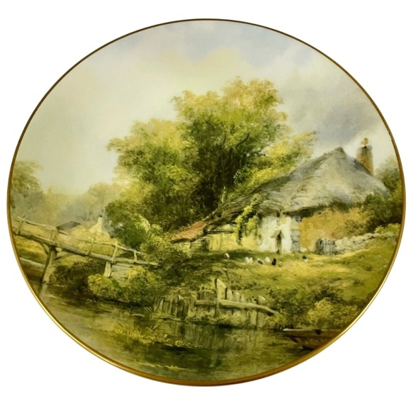 Coalport Collector Plate THE RUSTIC BRIDGE From ENGLISH MASTERPIECES F.W. Watts - Picture 2 of 5